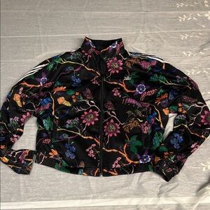 adidas Black Floral Bomber Jacket reversible women’s small / Medium